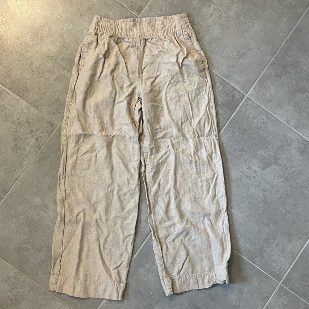Women’s Beige Old Navy Linen Blend Wide Leg Pants. Size Small.